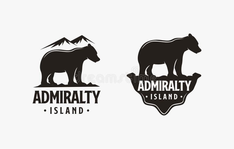 Vettore del logo del vettore del tema dell'orso del logo dell'isola di Ammiralty illustrazione di stock