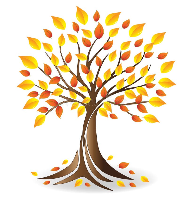 Vettore dell'albero di stagione di caduta di Logo Ecology
