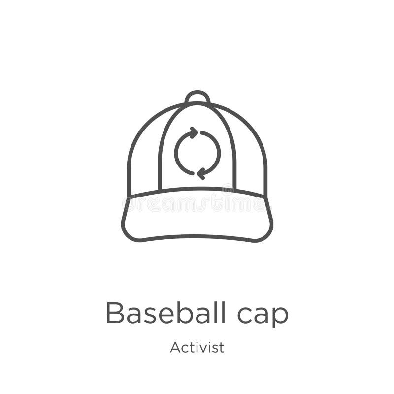 vettore dell'icona del berretto da baseball dalla raccolta dell'attivista Linea sottile illustrazione di vettore dell'icona del p illustrazione di stock vettore dell'icona del berretto da baseball dalla raccolta dell'attivista Linea sottile illustrazione di vettore dell'icona del p illustrazione di stock