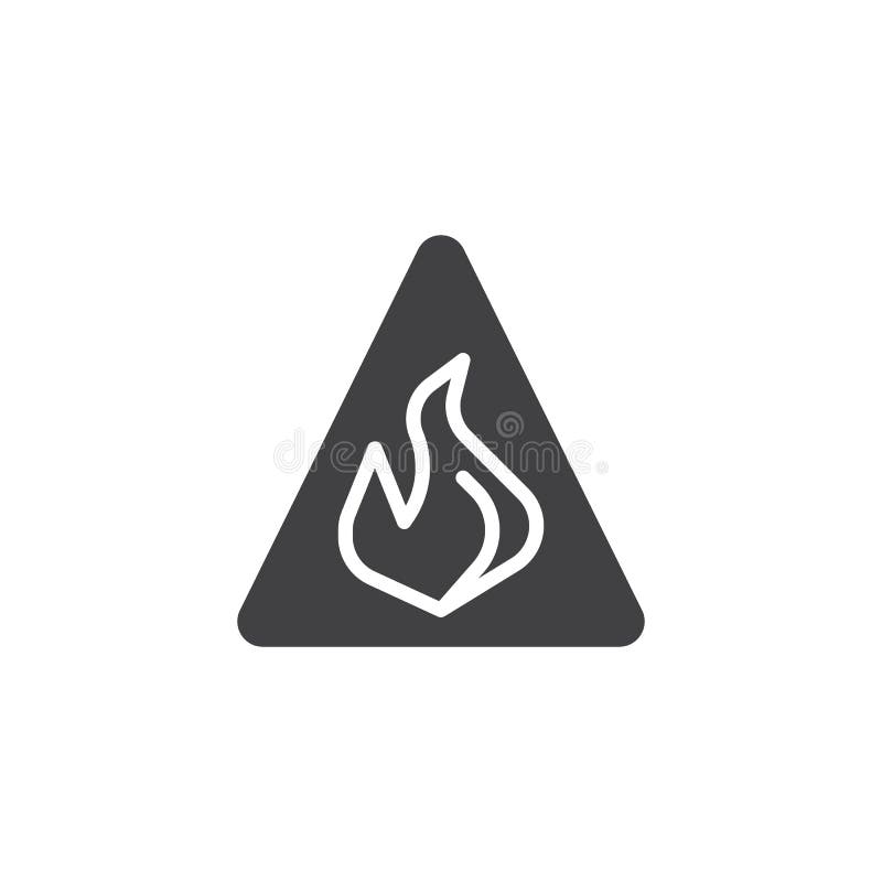 Vettore dell'icona della fiamma del fuoco del pericolo di cautela illustrazione vettoriale