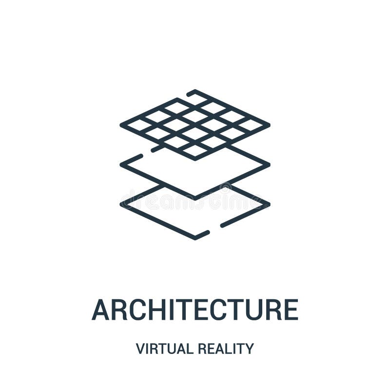 vettore dell'icona di architettura dalla raccolta di realtà virtuale Linea sottile illustrazione di vettore dell'icona del profil