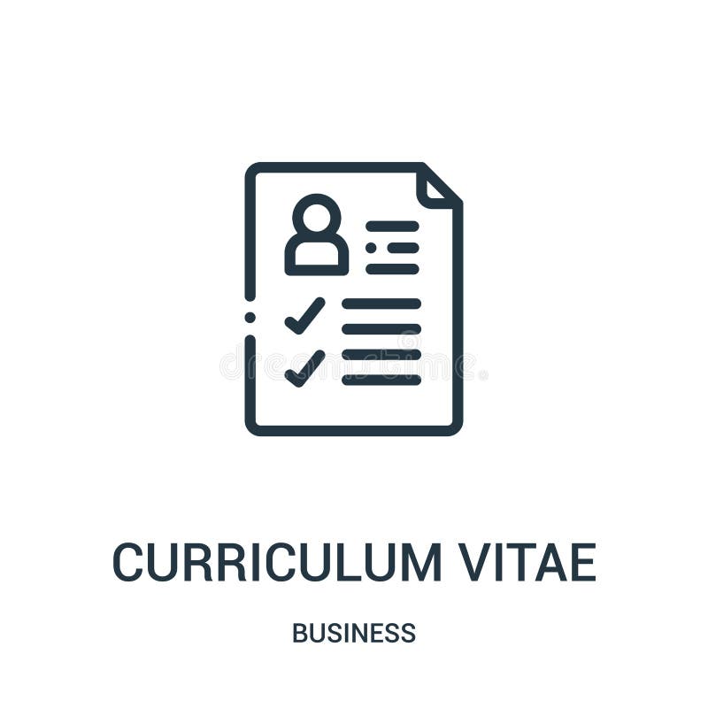 vettore dell'icona di curriculum vitae dalla raccolta di affari Linea sottile illustrazione di vettore dell'icona del profilo di illustrazione vettoriale vettore dell'icona di curriculum vitae dalla raccolta di affari Linea sottile illustrazione di vettore dell'icona del profilo di illustrazione vettoriale