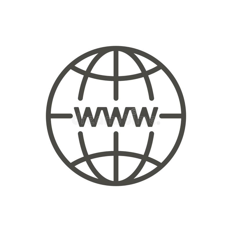 Vettore dell'icona di Internet Linea simbolo del sito Web del HTTP