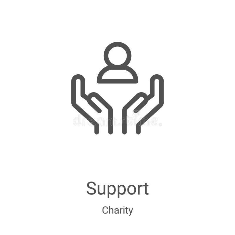vettore dell'icona di supporto dalla raccolta di beneficenza Icona illustrazione vettoriale struttura di supporto linea sottile S illustrazione di stock vettore dell'icona di supporto dalla raccolta di beneficenza Icona illustrazione vettoriale struttura di supporto linea sottile S illustrazione di stock
