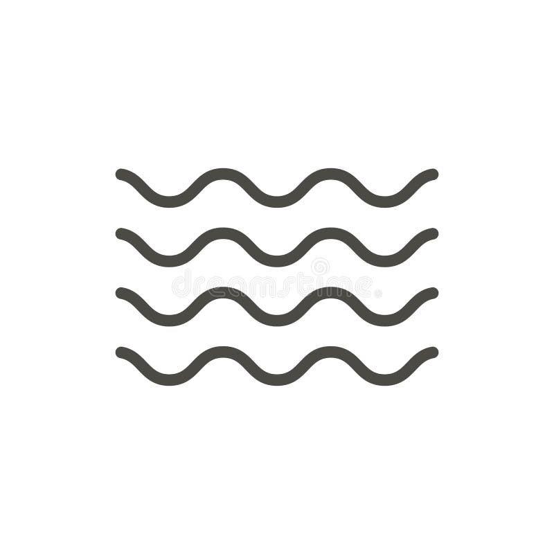 Vettore dell'icona di Wave Linea simbolo dell'onda di acqua