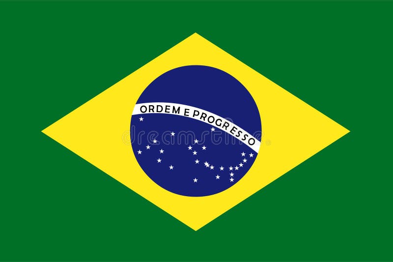 Vettore della bandiera del Brasile Illustrazione della bandierina del Brasile