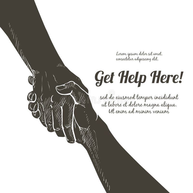 Vettore della mano amica Gesto, segno di aiuto e speranza royalty illustrazione gratis Vettore della mano amica Gesto, segno di aiuto e speranza royalty illustrazione gratis
