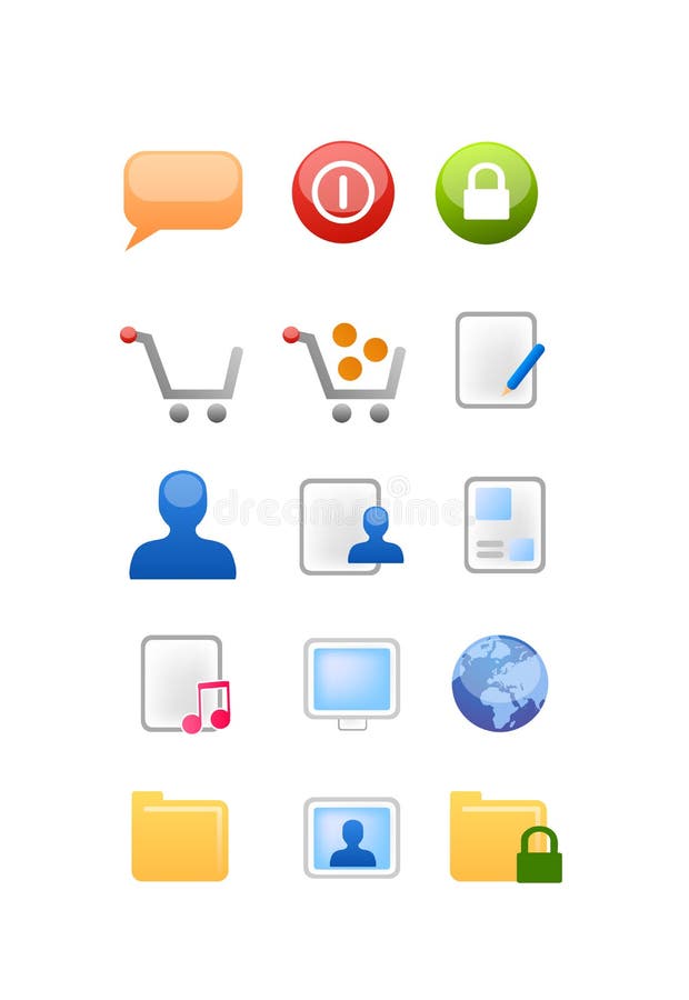 Vettore delle icone del Internet e di Web illustrazione di stock Vettore delle icone del Internet e di Web illustrazione di stock