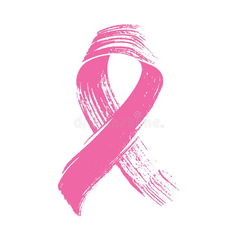 Vettore di consapevolezza del cancro al seno nel mondo con nastro rosa illustrazione di stock