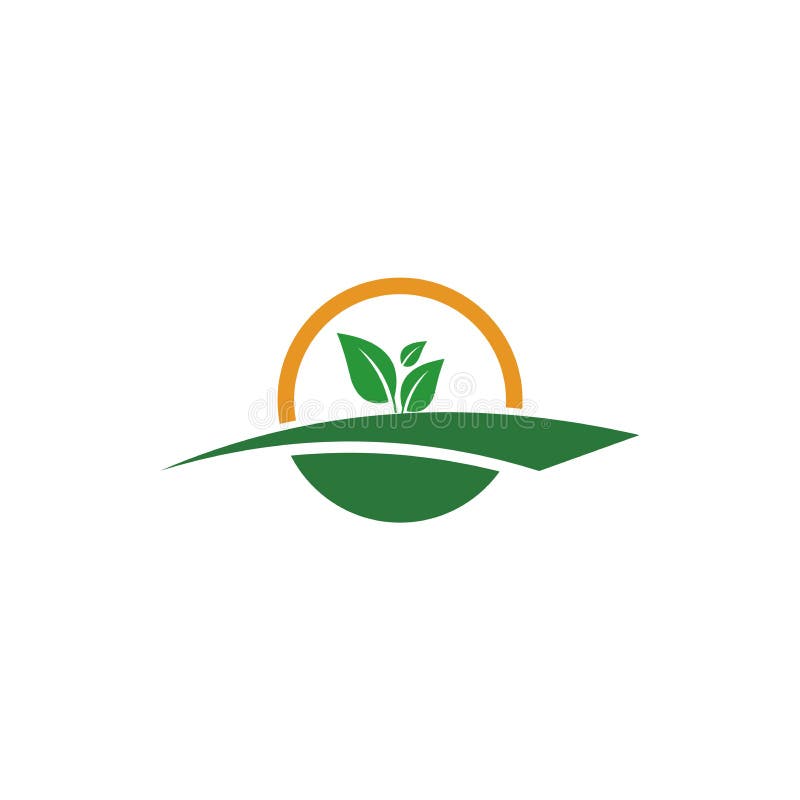 Vettore di progettazione del logo per l'agricoltura moderna e semplice