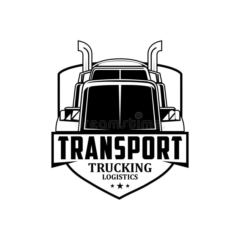 Vettore di trasporto su autocarro di logo di logistica di trasporto