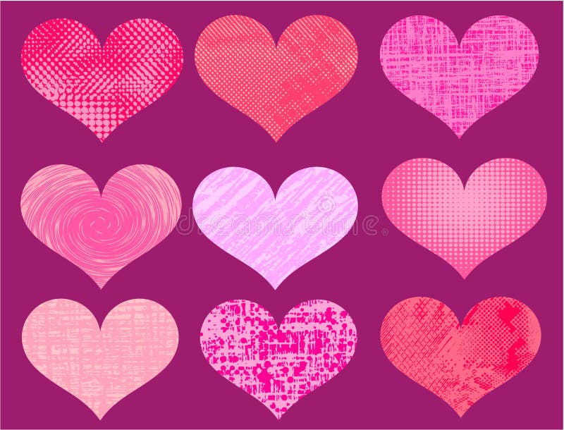 Vettore differente dei cuori del biglietto di S. Valentino illustrazione vettoriale Vettore differente dei cuori del biglietto di S. Valentino illustrazione vettoriale