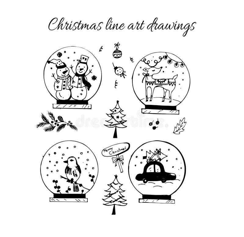 Disegni Di Natale Vettoriali.Vettore Disegnato A Mano Di Scarabocchio Linea Disegni Di Natale Di Arte Nel Nero L Albero Di Natale L Iscrizione Abete Si Rami Illustrazione Vettoriale Illustrazione Di Elemento Illustrazione 103353900