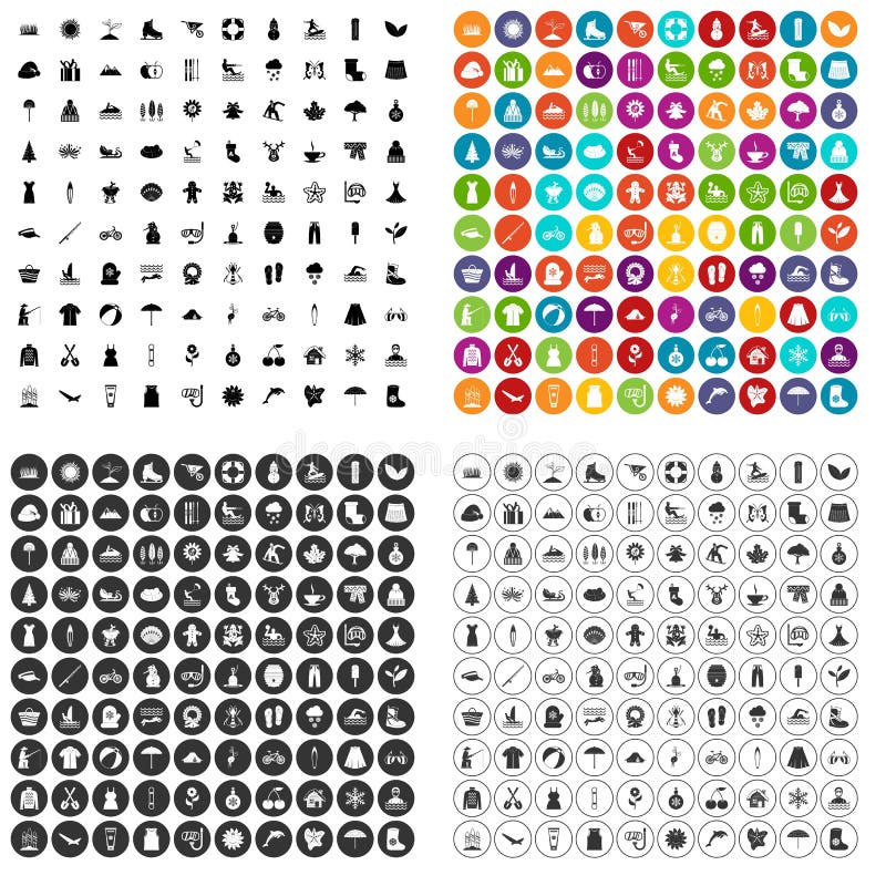 100 vettore fissato di stagione icone variabile royalty illustrazione gratis 100 vettore fissato di stagione icone variabile royalty illustrazione gratis