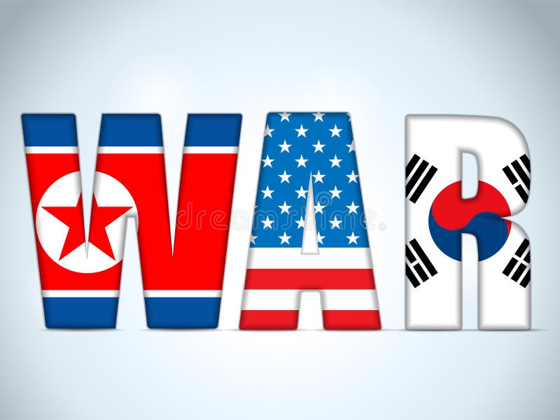 Il Korea di Nord, U. S. A. e guerra del Sud Corea illustrazione di stock