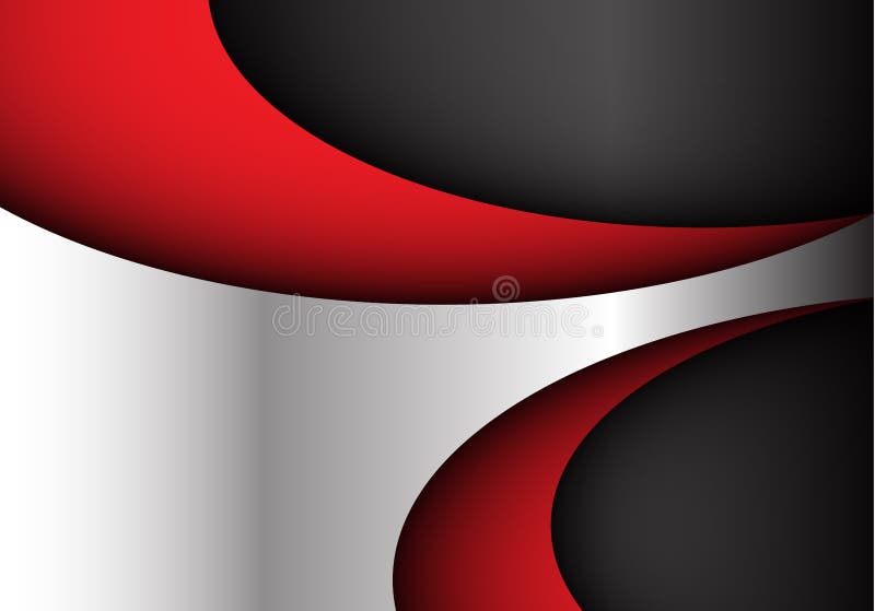 Vettore moderno della curva grigio scuro rossa astratta del metallo