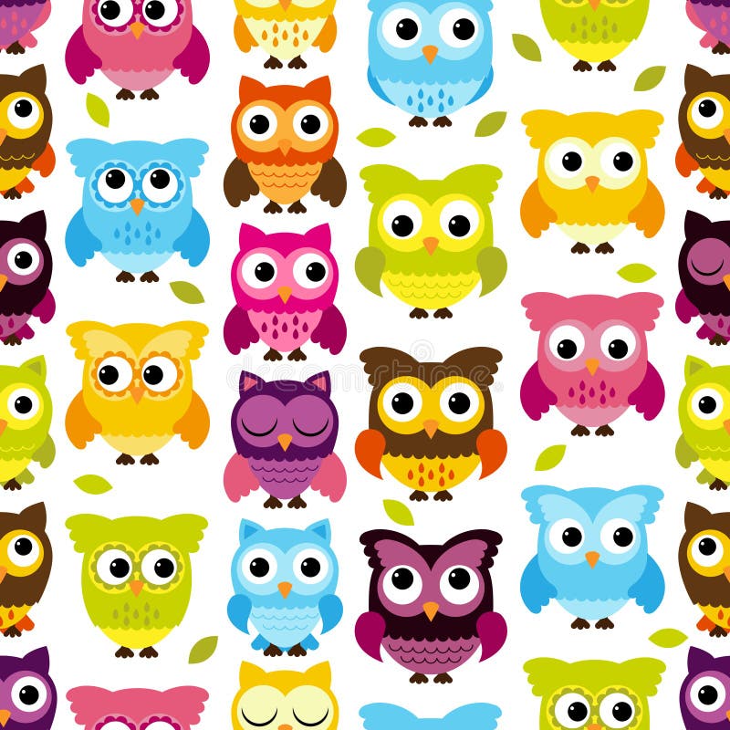Vettore Owl Background Pattern di Tileable e senza cuciture illustrazione vettoriale Vettore Owl Background Pattern di Tileable e senza cuciture illustrazione vettoriale