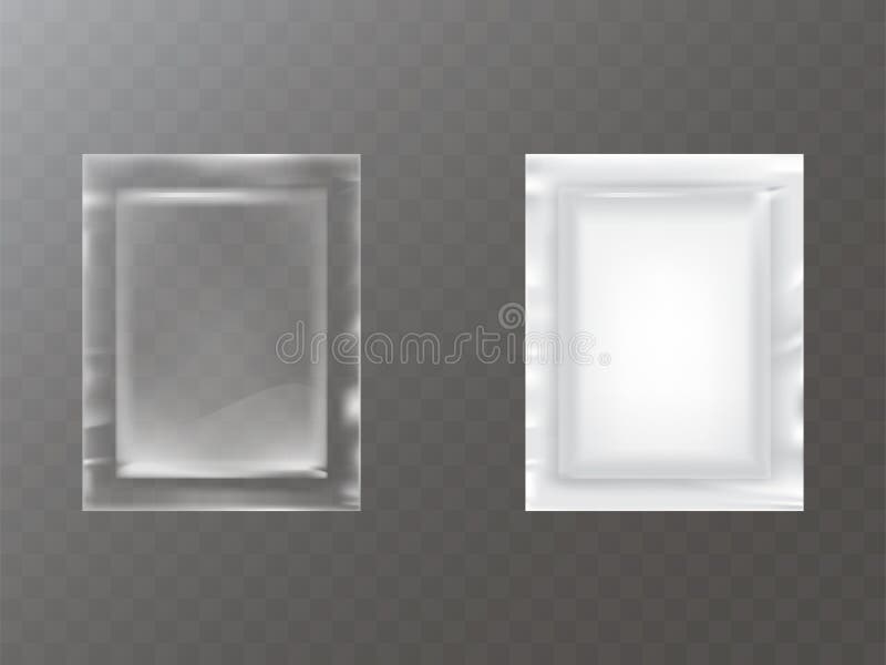 Vettore realistico dei pacchetti di plastica illustrazione vettoriale Vettore realistico dei pacchetti di plastica illustrazione vettoriale