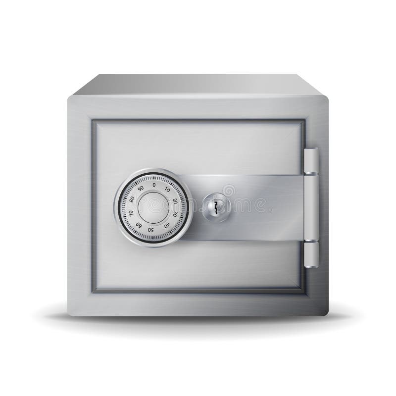 Vettore realistico sicuro del metallo Deposito sicuro illustrazione 3D di una cassaforte o di una cassetta di sicurezza nel codic illustrazione vettoriale Vettore realistico sicuro del metallo Deposito sicuro illustrazione 3D di una cassaforte o di una cassetta di sicurezza nel codic illustrazione vettoriale