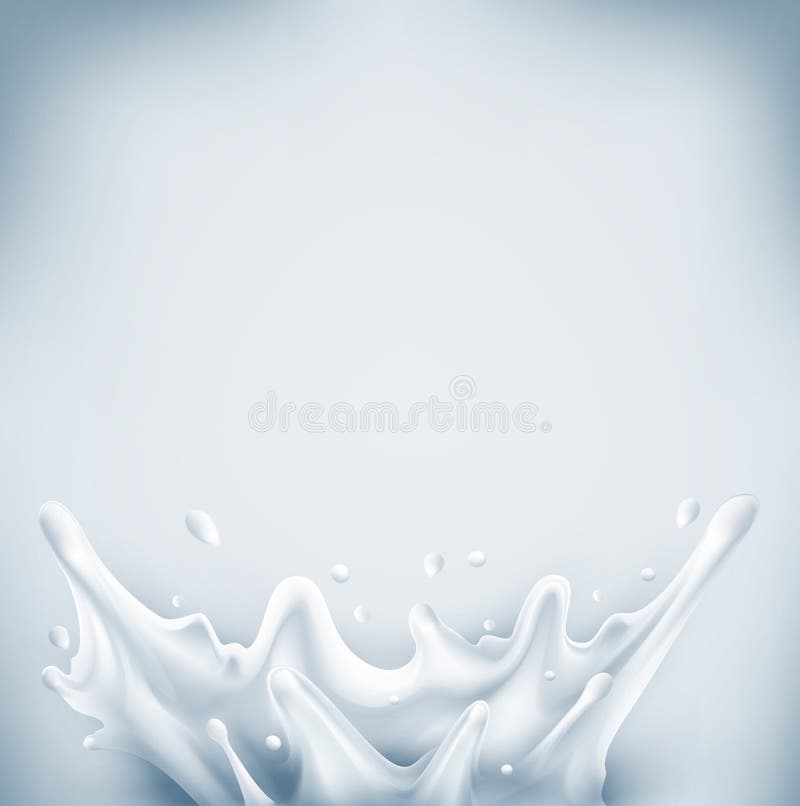 Vettore Spruzzata della latteria su un fondo grigio illustrazione di stock Vettore Spruzzata della latteria su un fondo grigio illustrazione di stock
