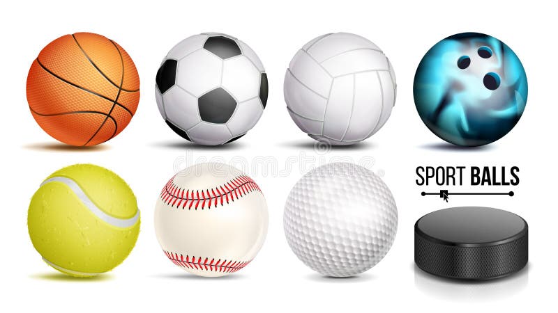Vettore stabilito della palla di sport 3D realistico Palle popolari di sport isolate sull'illustrazione bianca del fondo royalty illustrazione gratis Vettore stabilito della palla di sport 3D realistico Palle popolari di sport isolate sull'illustrazione bianca del fondo royalty illustrazione gratis