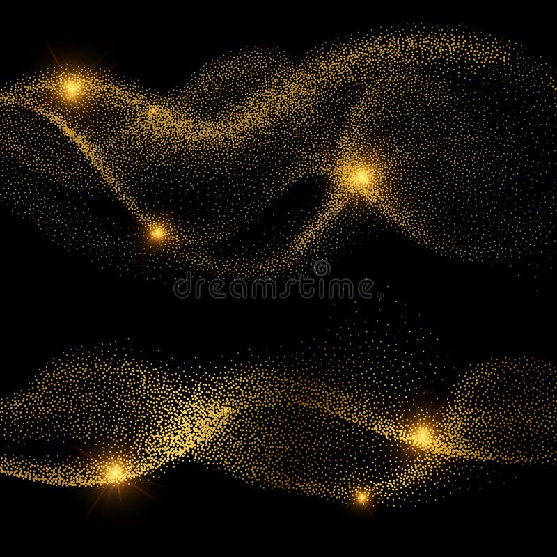 Vettori di onda affumicati brillanti dorati astratti royalty illustrazione gratis Vettori di onda affumicati brillanti dorati astratti royalty illustrazione gratis