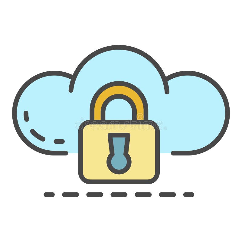 Vettoriale colore icona blocco cloud dati illustrazione vettoriale
