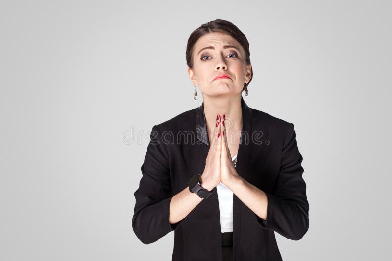 Veuillez m'aider Excuses de femme et désolé images stock Veuillez m'aider Excuses de femme et désolé images stock