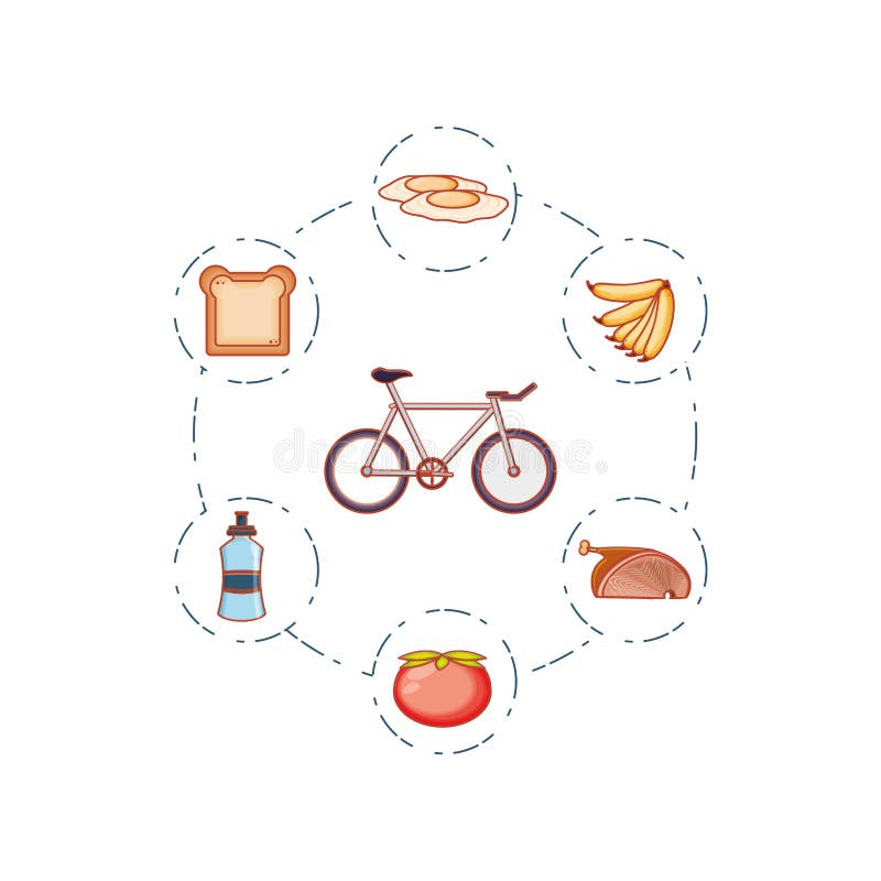 Veículo da bicicleta com ícones ajustados ilustração stock Veículo da bicicleta com ícones ajustados ilustração stock