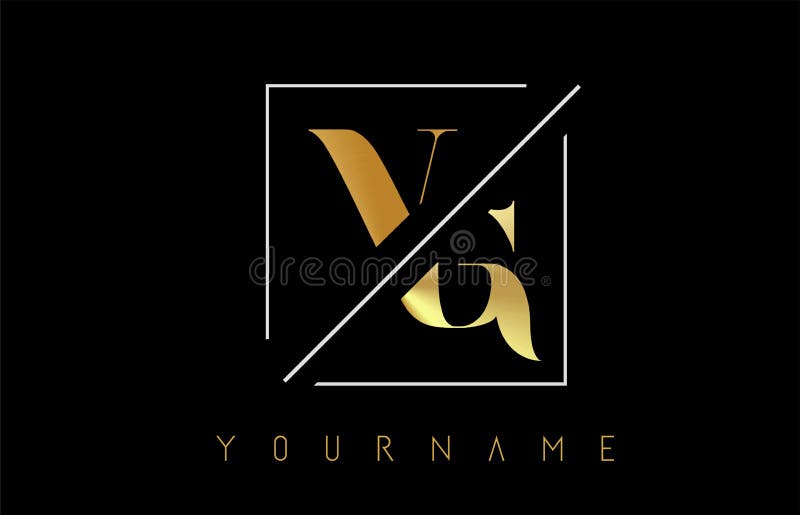 Vg Golden Letter Logo With Cutted And Intersected Design Stock Vector Illustration Of Sign Lettering