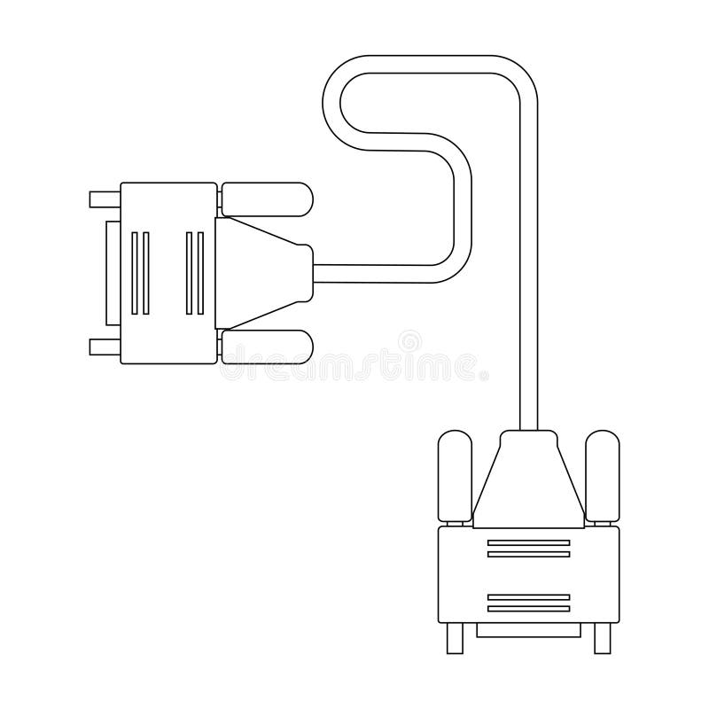 VGA cable icon stock vector. Illustration of computer 268926599
