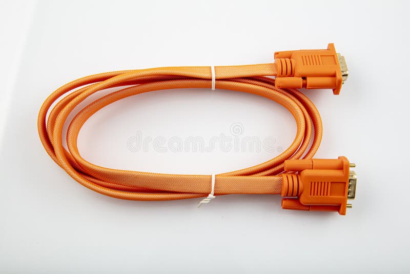 VGA tech pc input cable connector isolated on white background stock image