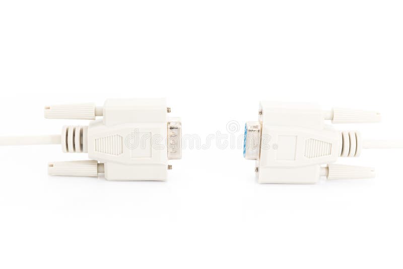 VGA input cable connector with white cord stock photo