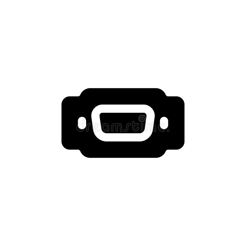 Vga port vector icon. computer component icon solid style. perfect use for logo, presentation, website, and more. simple modern vector illustration