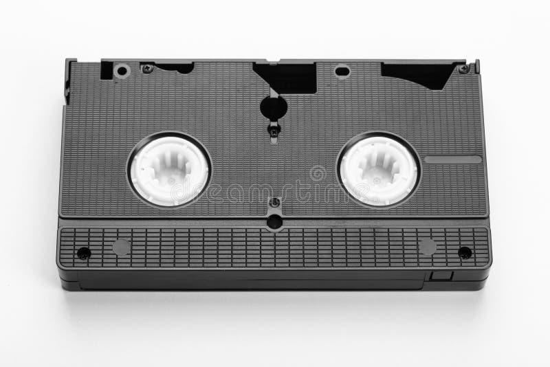 VHS gammalt klassiskt videoband på vit bakgrund