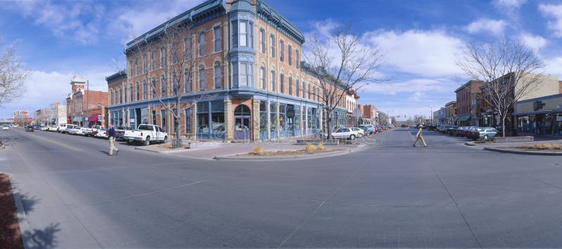 Walnut & Linden Streets, Fort Collins (inspired Disneyland's Main St. USA), New York. Walnut & Linden Streets, Fort Collins (inspired Disneyland's Main St. USA), New York