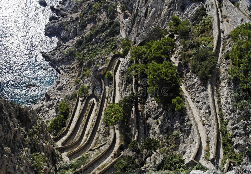 Via Krupp - Capri immagini stock libere da diritti Via Krupp - Capri immagini stock libere da diritti