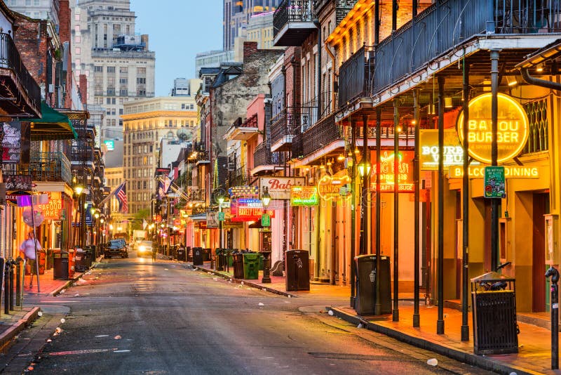 Via New Orleans di Bourbon fotografia stock Via New Orleans di Bourbon fotografia stock