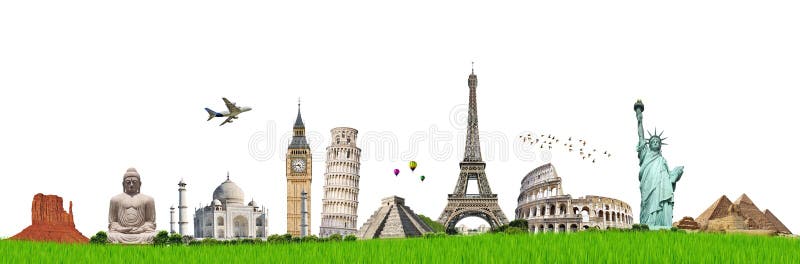 Viaggia il concetto dei monumenti del mondo royalty illustrazione gratis Viaggia il concetto dei monumenti del mondo royalty illustrazione gratis