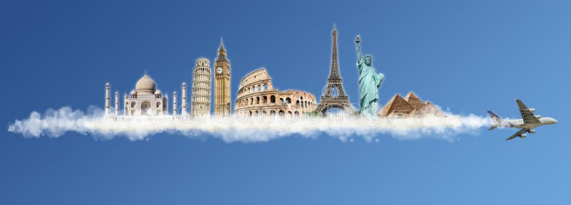 Viaja el concepto del monumento del mundo libre illustration Viaja el concepto del monumento del mundo libre illustration