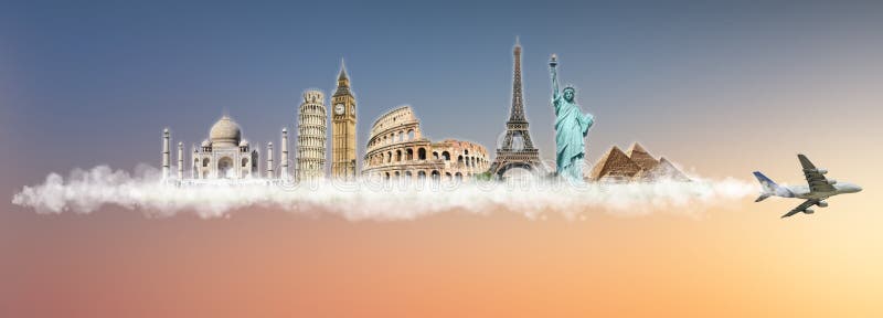 Viaja el concepto del monumento del mundo stock de ilustración Viaja el concepto del monumento del mundo stock de ilustración