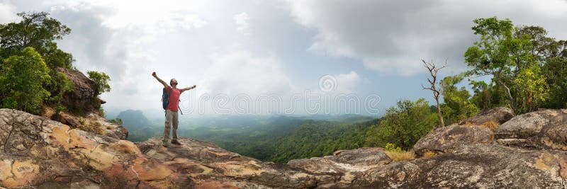 Viandante sulla roccia immagine stock libera da diritti Viandante sulla roccia immagine stock libera da diritti