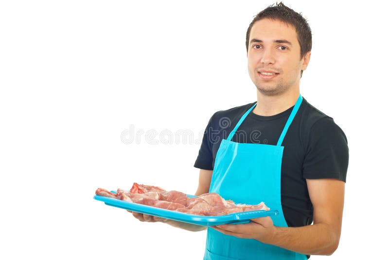 Viande de fixation de boucher photos stock Viande de fixation de boucher photos stock