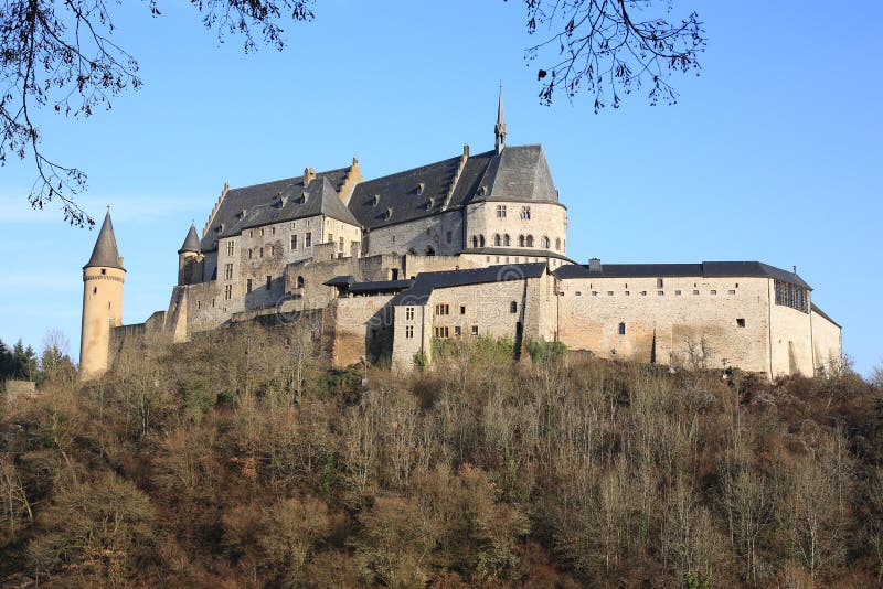 Vianden Castle in Luxembourg Stock Image Image of historic, hillside