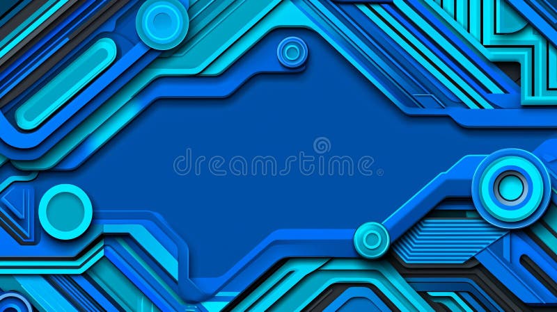 Abstract Blue Tech Background Geometric Shapes Lines and Circuit Style Design vector illustration.