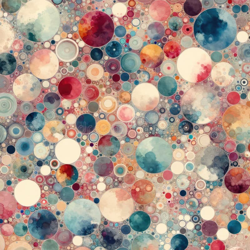 Abstract Colorful Circles Background, royalty free illustration.