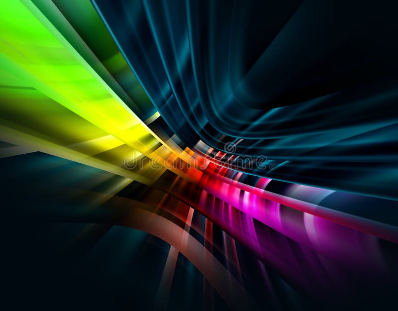 Vibrant abstract on black background royalty free illustration