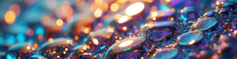 Vibrant abstract close-up of colorful water droplets sparkling in light royalty free illustration