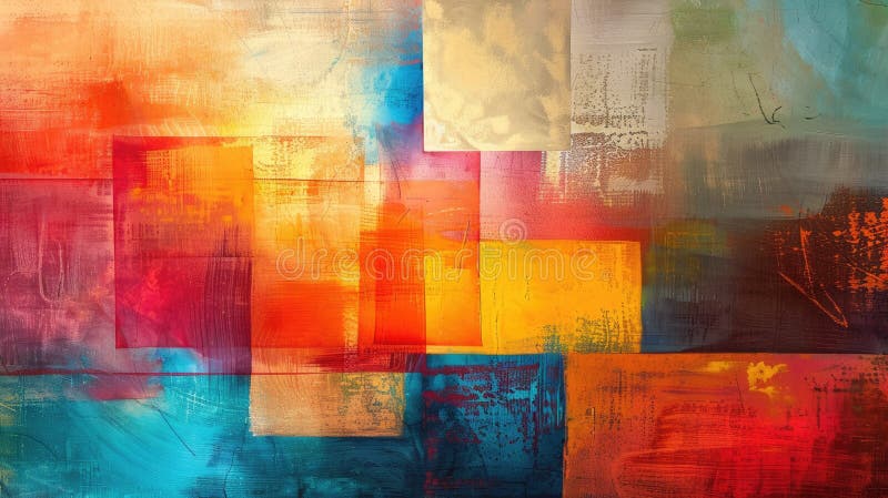 A vibrant and dynamic abstract composition with bright rectangular shapes in a harmonious blend of colors AIG62. Harmonious spectrum stock images, royalty-free photos and pictures
