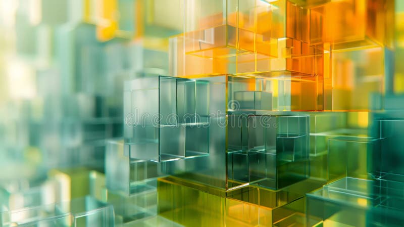 Vibrant Cubes Arrangement in Abstract Art stock illustration